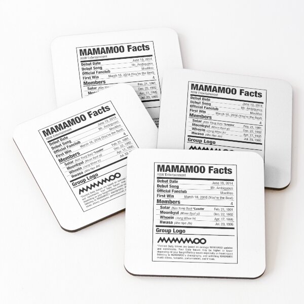 Item preview, MAMAMOO Kpop Nutritional Facts designed and sold by skeletonvenus.