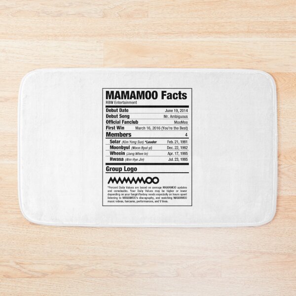 Item preview, MAMAMOO Kpop Nutritional Facts designed and sold by skeletonvenus.