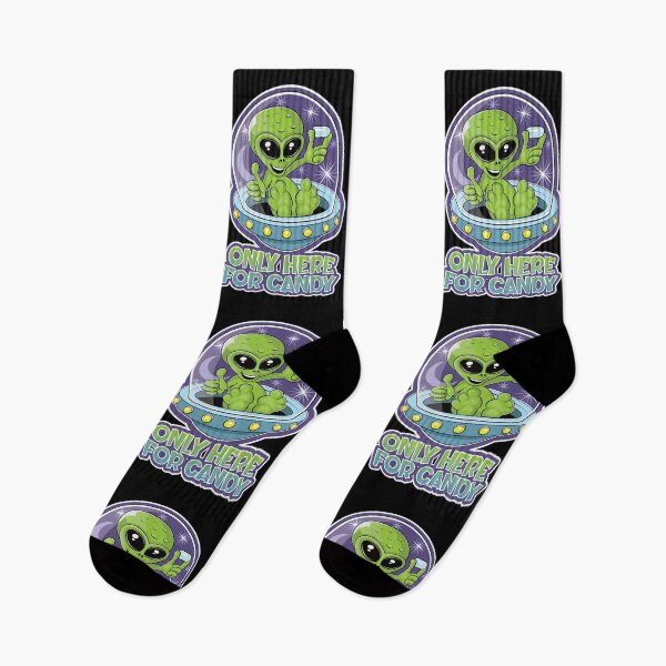 Item preview, Cute alien holding candy in a flying saucer designed and sold by robimerch.