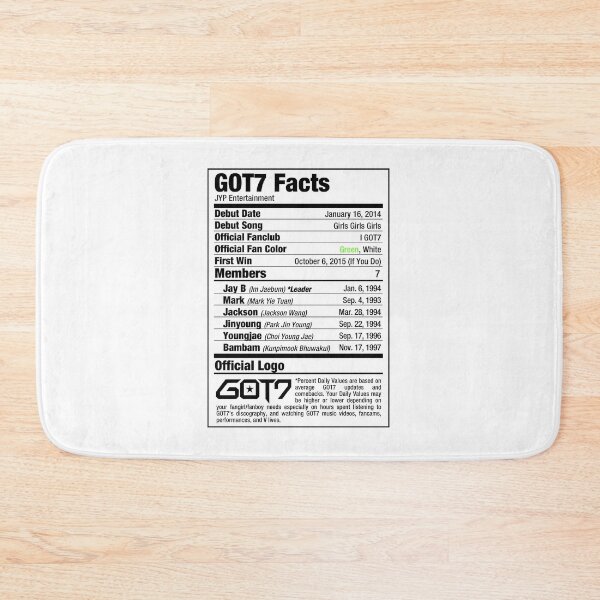 Item preview, GOT7 Kpop Nutritional Facts designed and sold by skeletonvenus.