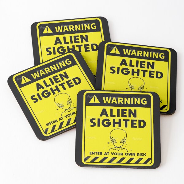 Item preview, Alien Head Warning Alien Sighted Roswell New Mexico designed and sold by fantasticdesign.