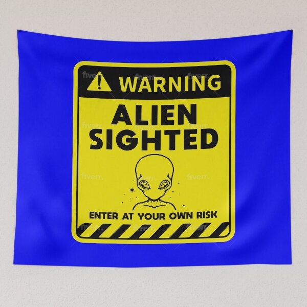 Item preview, Alien Head Warning Alien Sighted Roswell New Mexico designed and sold by fantasticdesign.