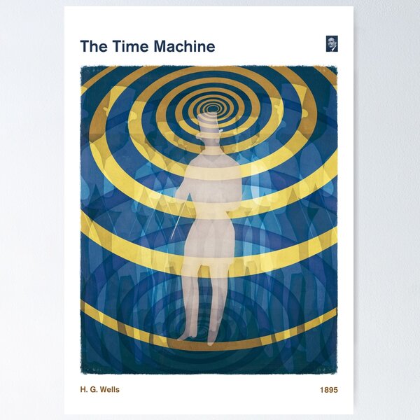 Item preview, The Time Machine, H. G. Wells Literary Design for Science Fiction Steampunk Book Lovers designed and sold by RedHillPrints.