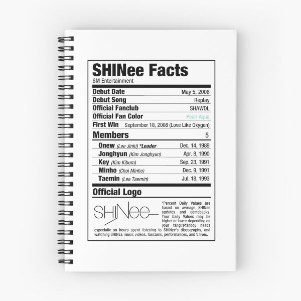 Item preview, SHINee Kpop Nutritional Facts designed and sold by skeletonvenus.