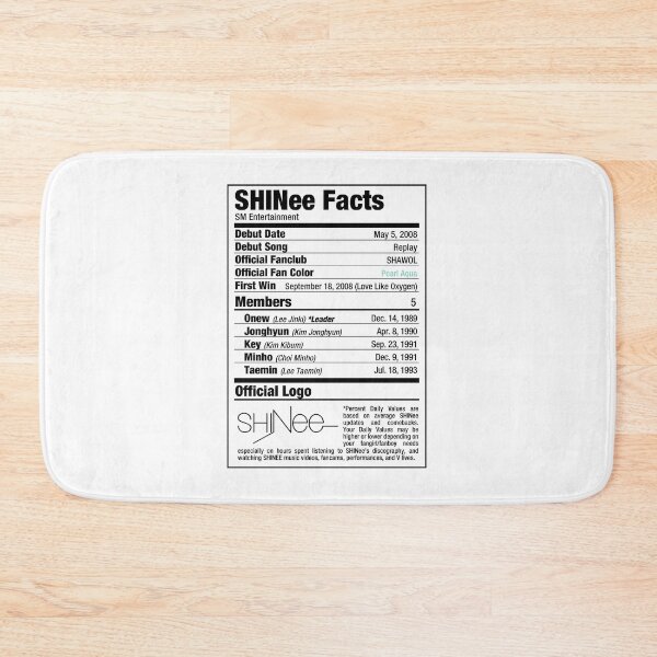 Item preview, SHINee Kpop Nutritional Facts designed and sold by skeletonvenus.
