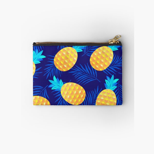 Item preview, Pineapples on Bright Blue Tropical Background designed and sold by pugmom4.