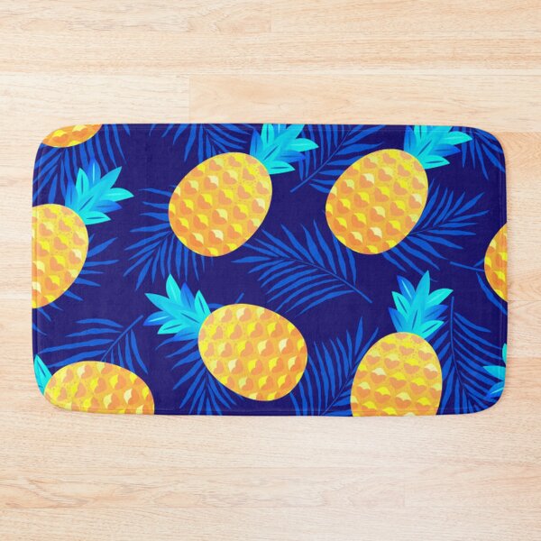 Item preview, Pineapples on Bright Blue Tropical Background designed and sold by pugmom4.