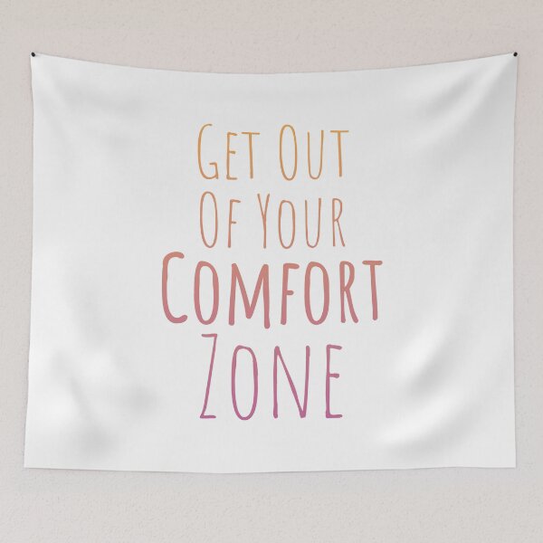 Item preview, Get Out Of Your Comfort Zone - Colorful Text on White designed and sold by TheMajesticGoat.