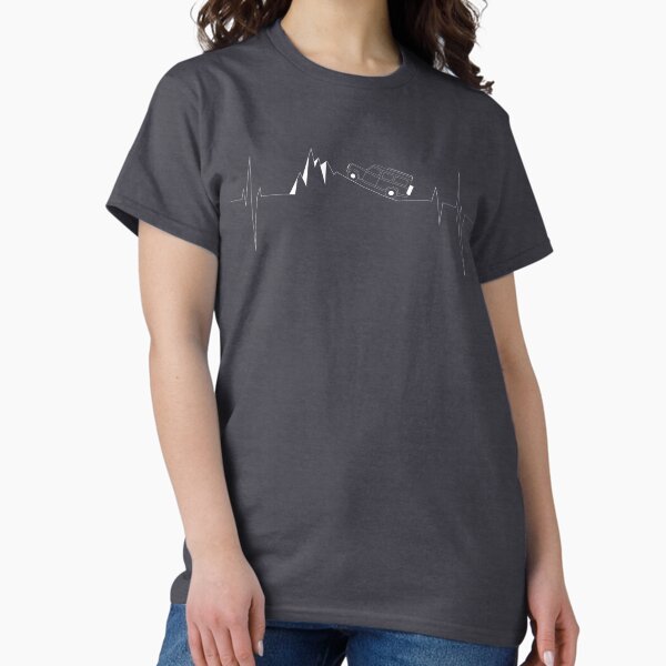 Land Rover Heart Beat Mountain 4x4 White Classic T-Shirt