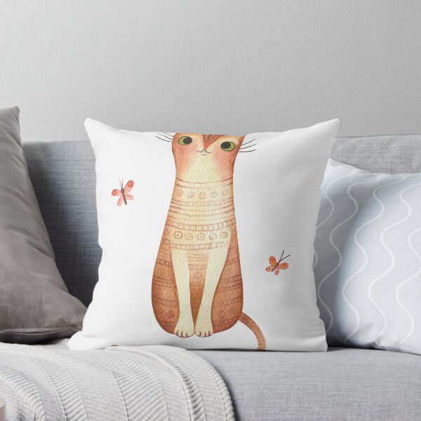 Item preview, Cute Cat with butterflies illustration designed and sold by Marakstore.