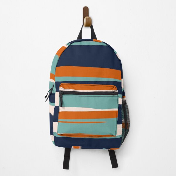 Artikelvorschau, Stripes Abstract, Orange, Teal, Navy entworfen und verkauft von meggydesigns.