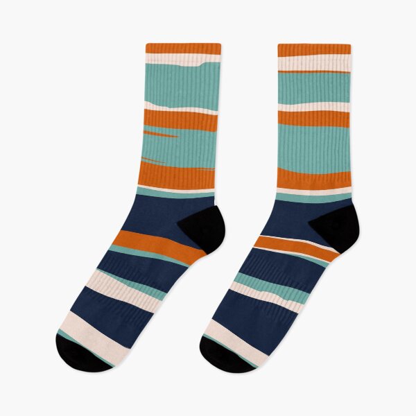 Artikelvorschau, Stripes Abstract, Orange, Teal, Navy entworfen und verkauft von meggydesigns.