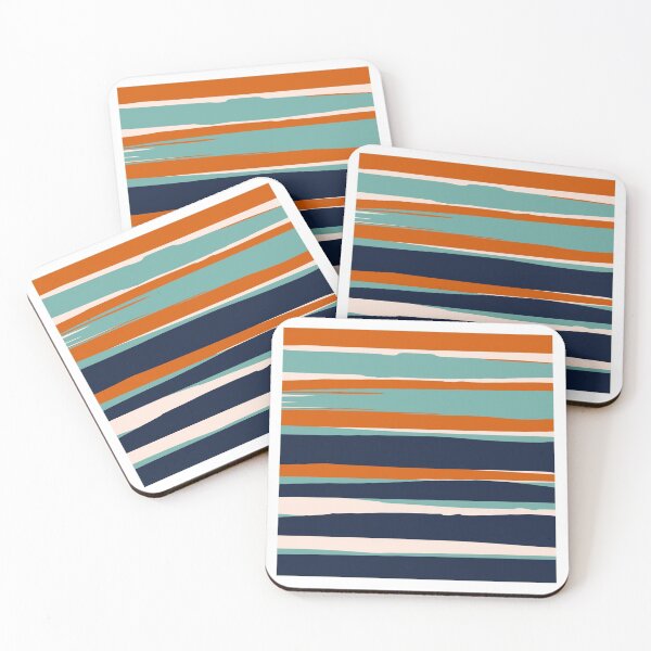 Artikelvorschau, Stripes Abstract, Orange, Teal, Navy entworfen und verkauft von meggydesigns.
