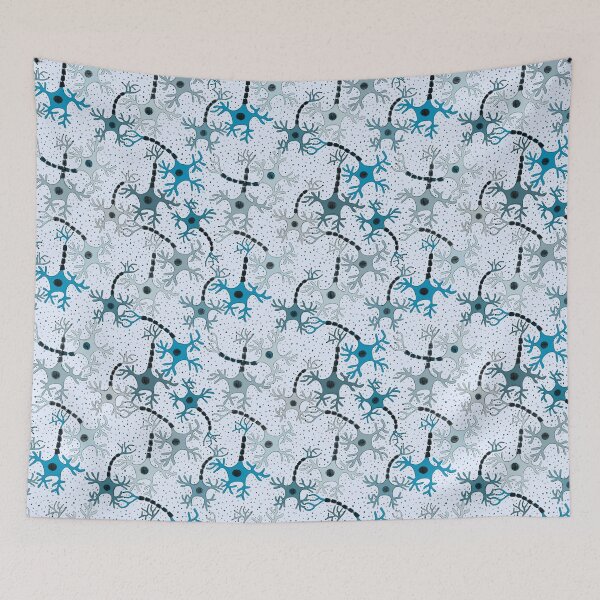 Item preview, Cartoon Neurons on Blue designed and sold by Hodgepodge Bricolage.
