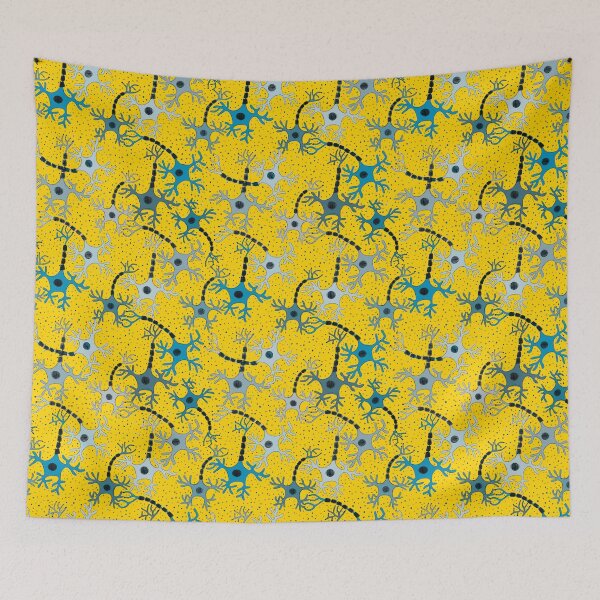 Item preview, Cartoon Neurons on Yellow designed and sold by Hodgepodge Bricolage.