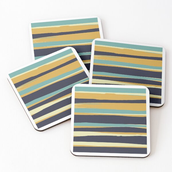 Artikelvorschau, Stripes Abstract, Yellow, Teal, Navy Blue entworfen und verkauft von meggydesigns.