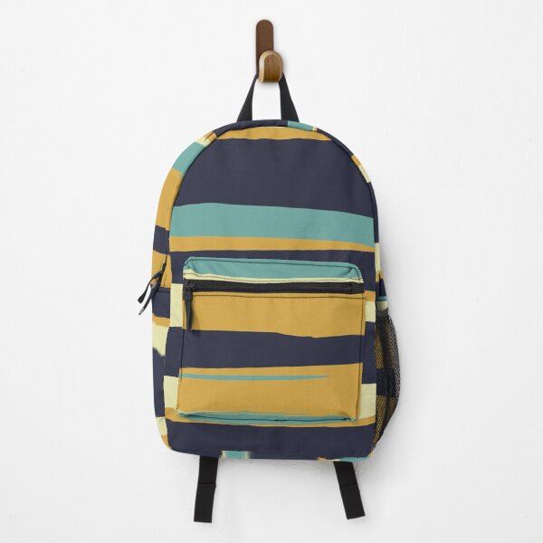 Artikelvorschau, Stripes Abstract, Yellow, Teal, Navy Blue entworfen und verkauft von meggydesigns.