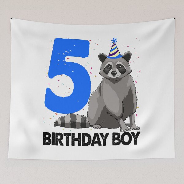 Item preview, Birthday Boy 5 Raccoon designed and sold by Bendthetrend.