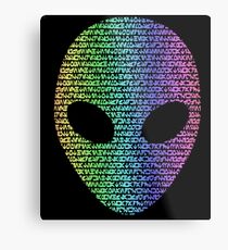 Coloured Alien Typograph Metal Print
