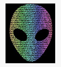 Coloured Alien Typograph Photographic Print