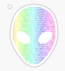 Coloured Alien Typograph Sticker