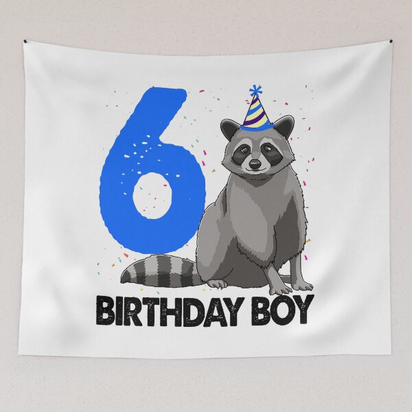 Item preview, Birthday Boy 6 Raccoon designed and sold by Bendthetrend.