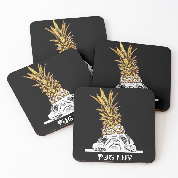 Item preview, Pug Wearing Gold Pineapple Crown designed and sold by RoyalPeople.