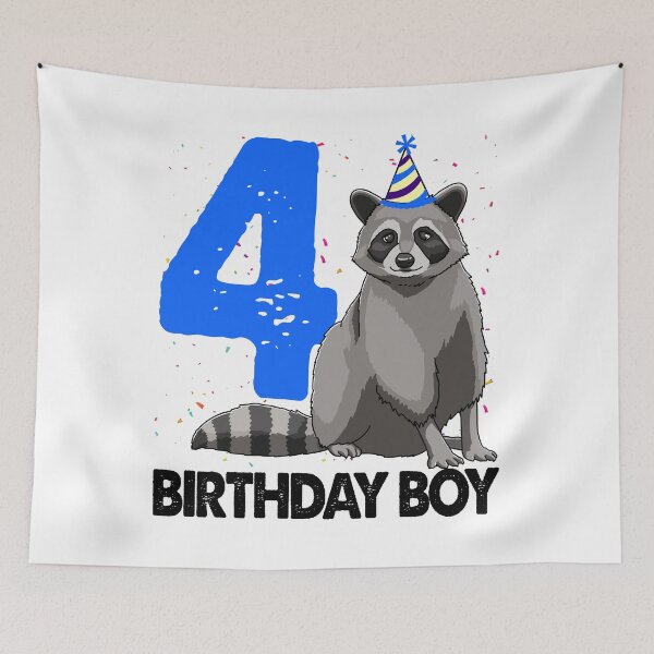 Item preview, Birthday Boy 4 Raccoon designed and sold by Bendthetrend.