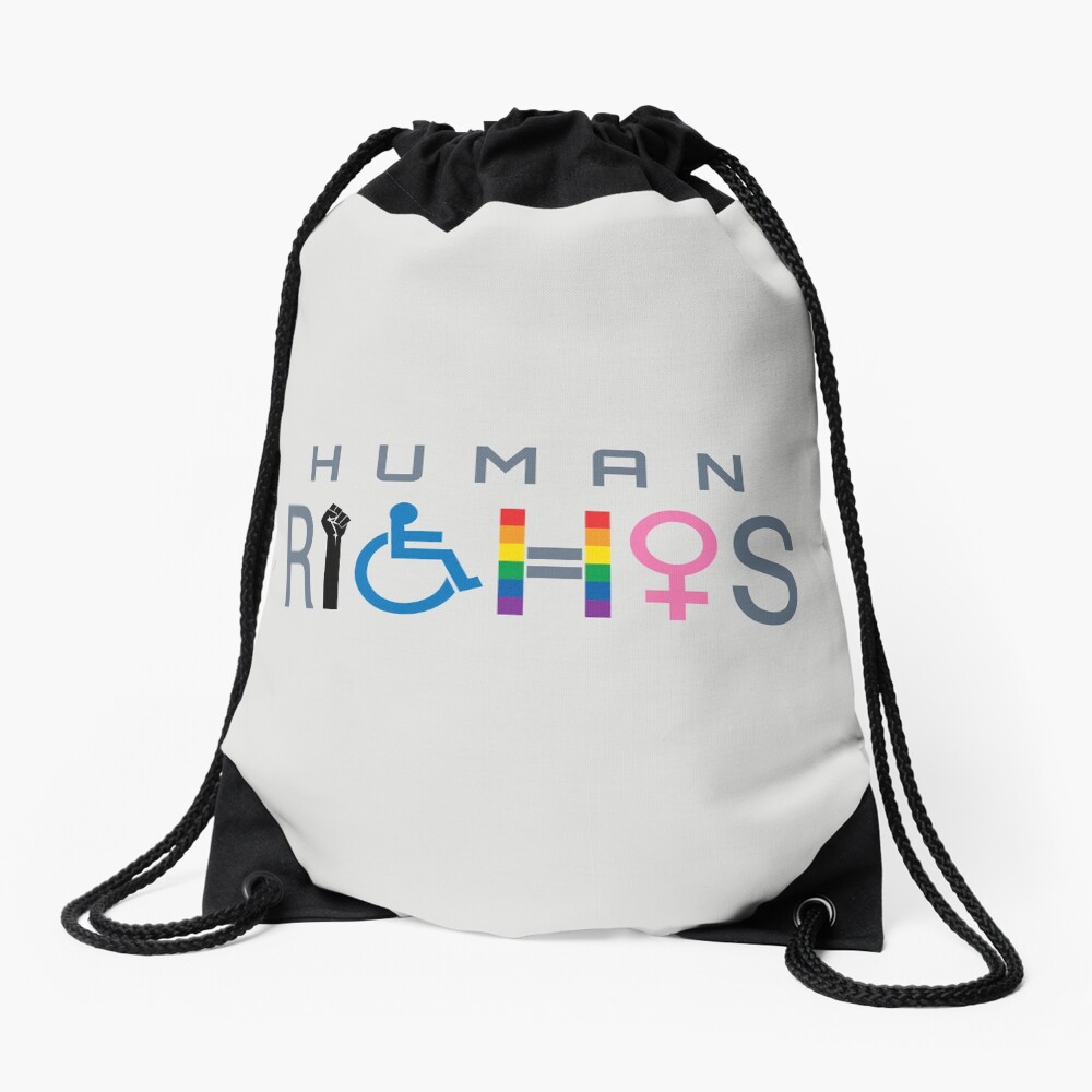 Human Rights Drawstring Bag