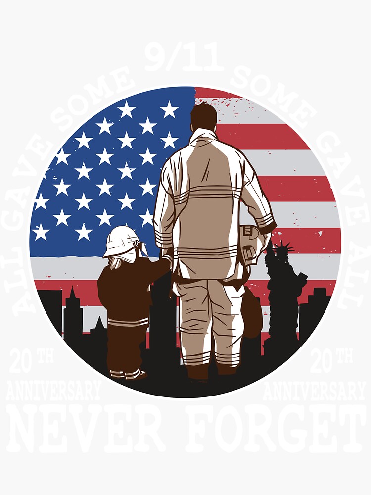 911 20th Anniversary Never Forget Patriot Day Usa Flag Sticker For