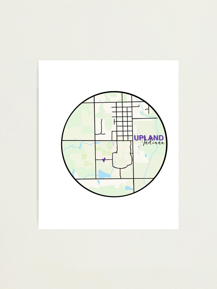 "Upland, Indiana Town of Taylor University Map" Photographic Print by Milliessticks Redbubble