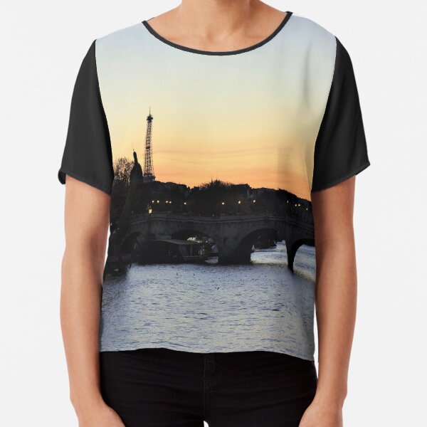 Pont-Neuf at sunset, Paris Chiffon Top