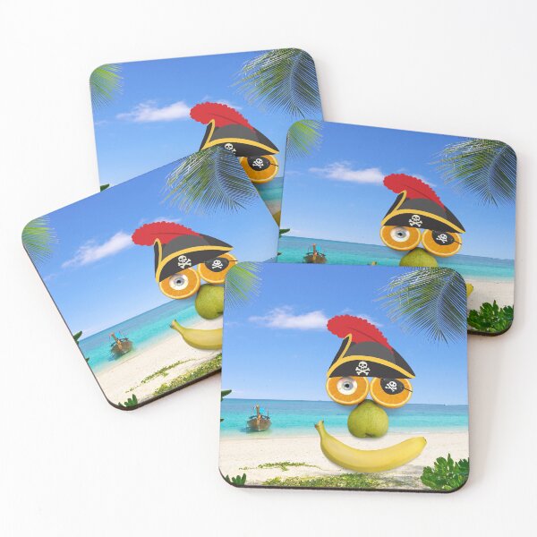 Item preview, Funny kids’ pirate on a tropical island.  Captain Fruityface! designed and sold by Cosmic-Ferret.