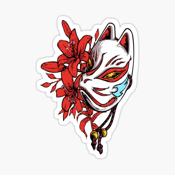 Japanese Fox Mask Sticker