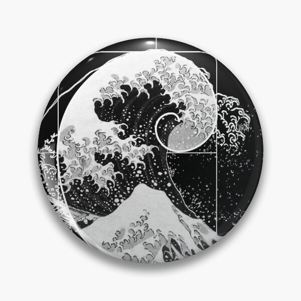 Item preview, Hokusai Meets Fibonacci, Black and WHite designed and sold by SymbolGrafix.