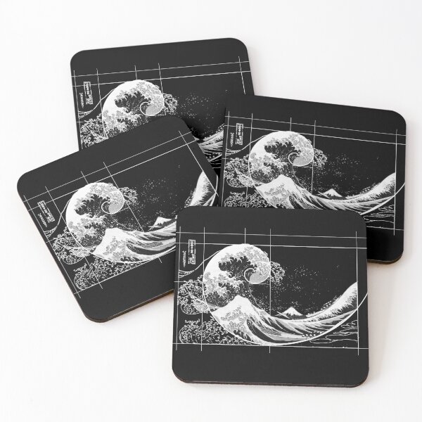 Item preview, Hokusai Meets Fibonacci, Black and WHite designed and sold by SymbolGrafix.