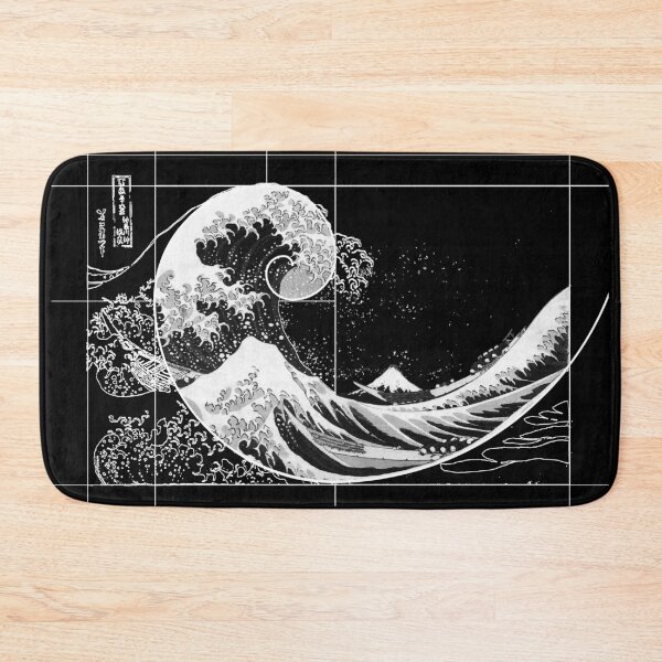 Item preview, Hokusai Meets Fibonacci, Black and WHite designed and sold by SymbolGrafix.