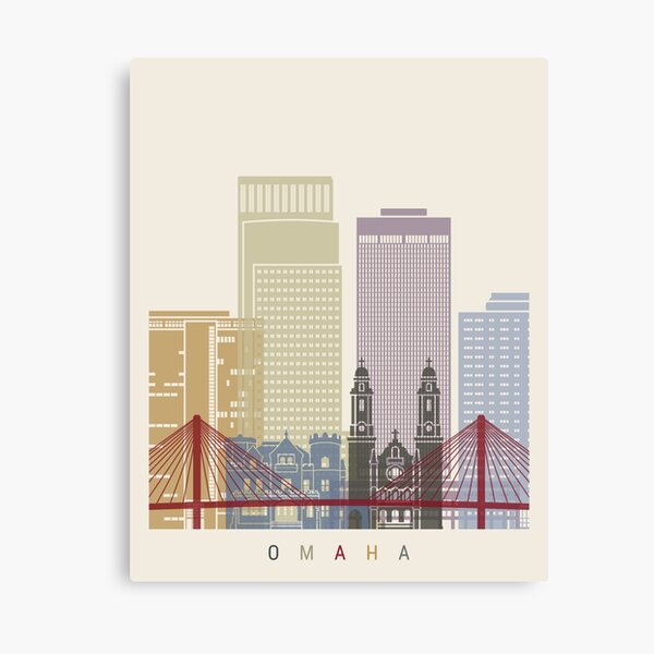 Cartel del horizonte de Omaha Lienzo