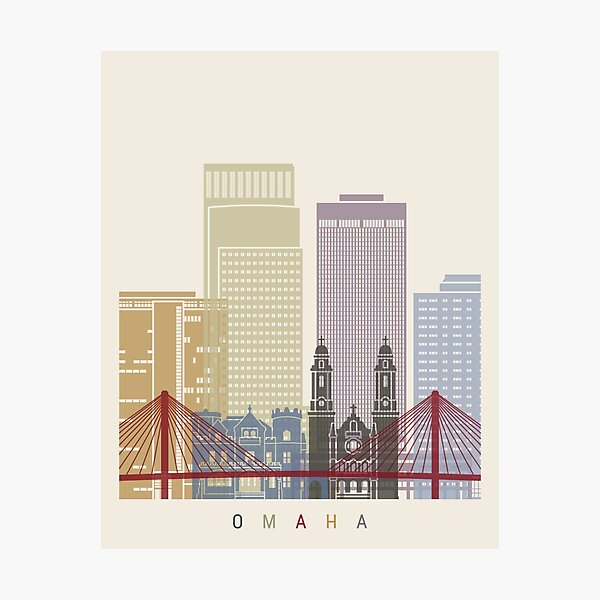 Item preview, Omaha skyline poster designed and sold by paulrommer.