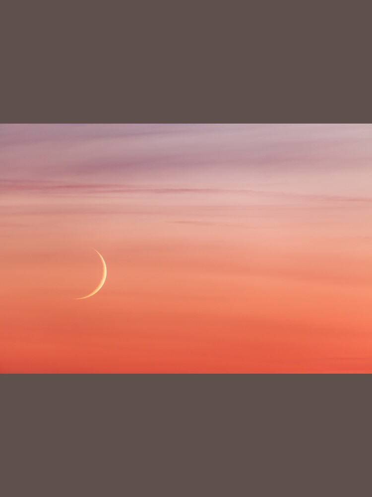 Moon crescent and sunset sky by Juhku