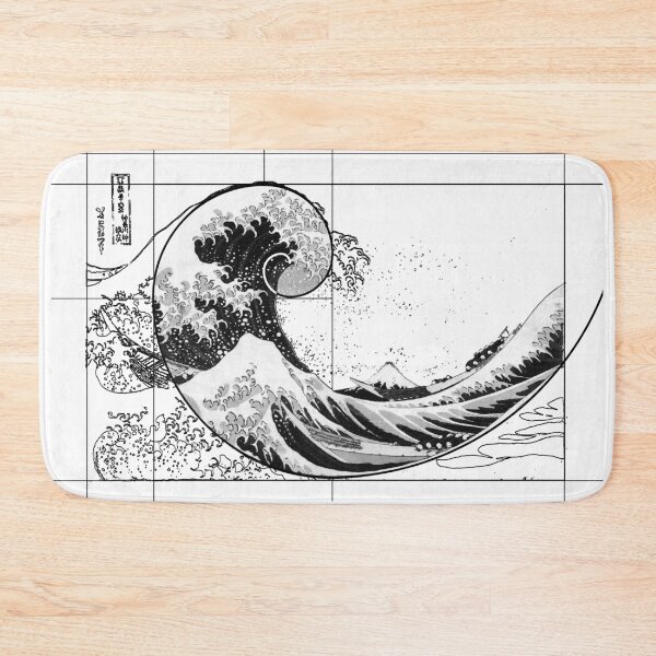 Item preview, Hokusai Meets Fibonacci, Black and White, Black LIne designed and sold by SymbolGrafix.
