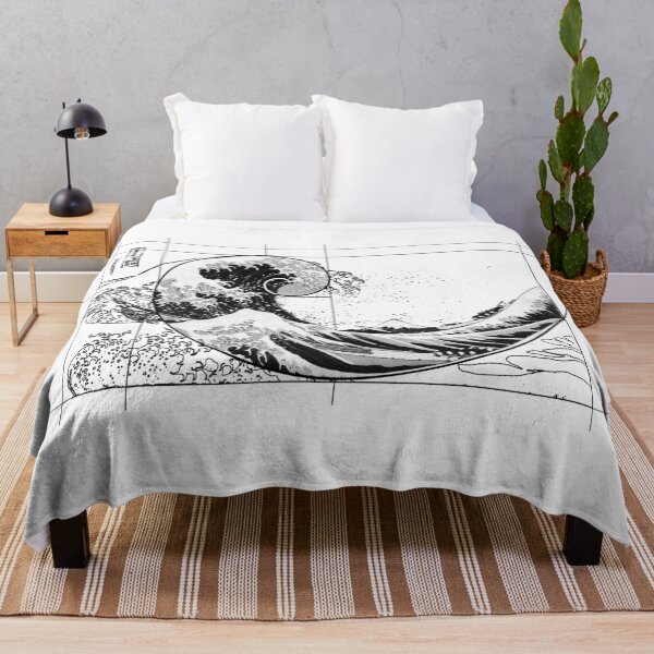 Item preview, Hokusai Meets Fibonacci, Black and White, Black LIne designed and sold by SymbolGrafix.