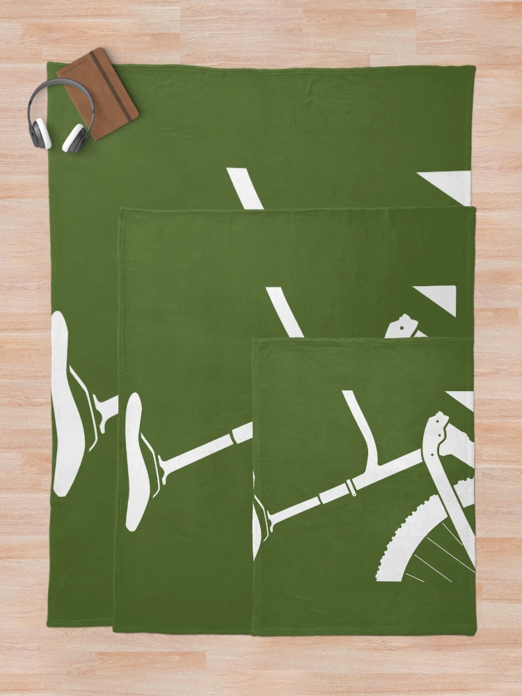 Thumbnail 5 of 6, Throw Blanket, White Mountainbike Rear View designed and sold by RabeDesigns.