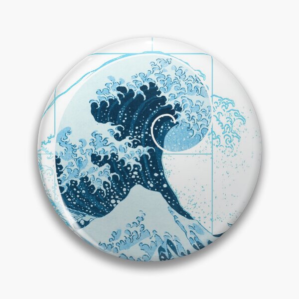 Item preview, Hokusai Meets Fibonacci, Blue designed and sold by SymbolGrafix.