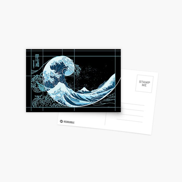 Item preview, Hokusai Meets Fibonacci, Blue designed and sold by SymbolGrafix.