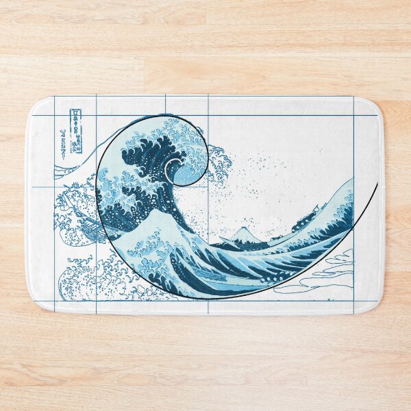 Item preview, Hokusai Meets Fibonacci, Blue designed and sold by SymbolGrafix.