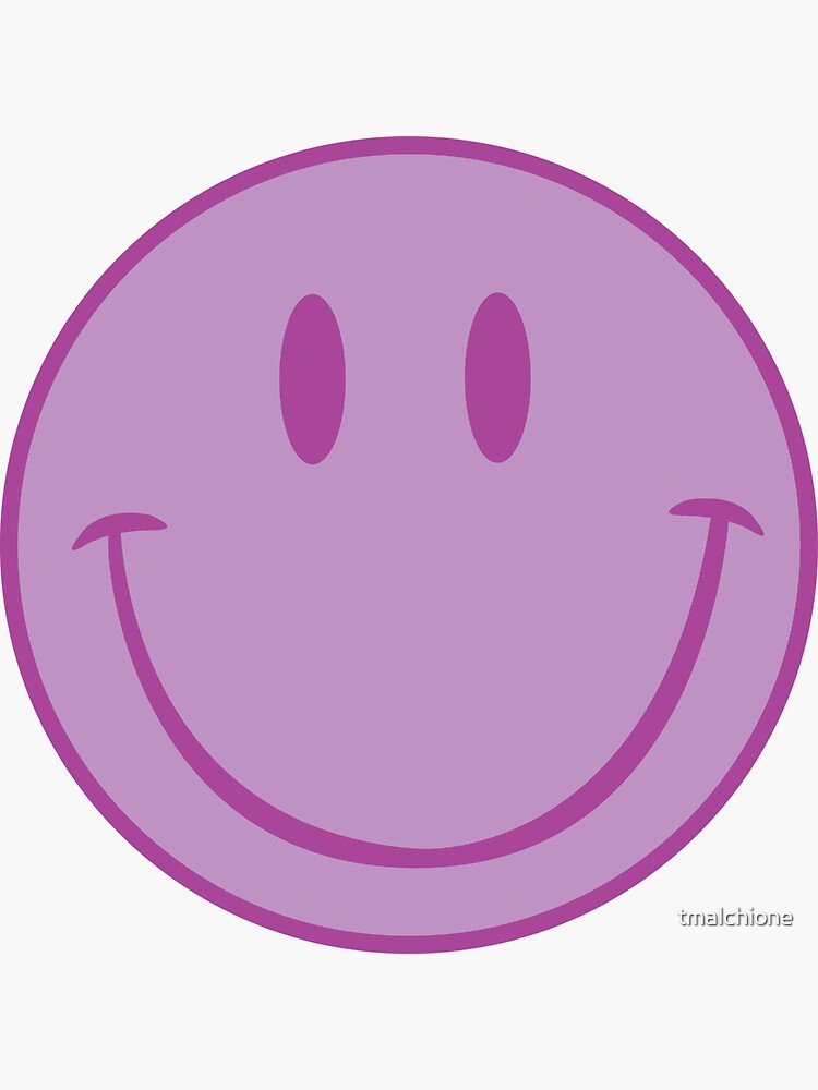 Purple Smiley Face Sticker By Tmalchione Redbubble