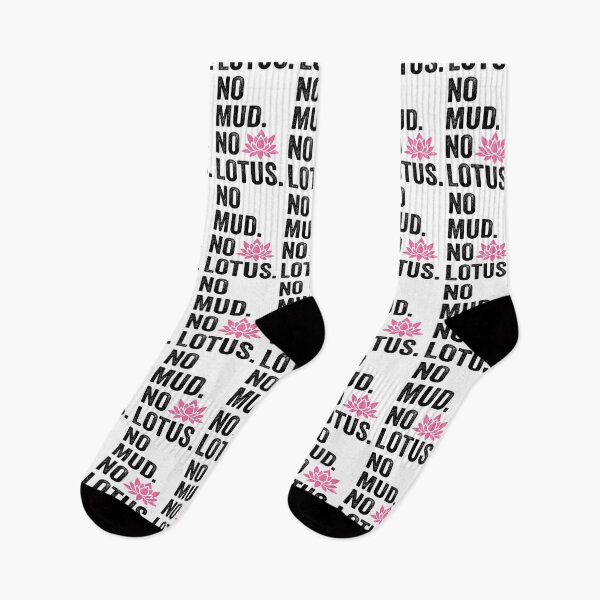 Item preview, No Mud. No Lotus. Calming Buddhist Quote, Lotus Flower, Black, White, Pink designed and sold by WordsThatHeal.