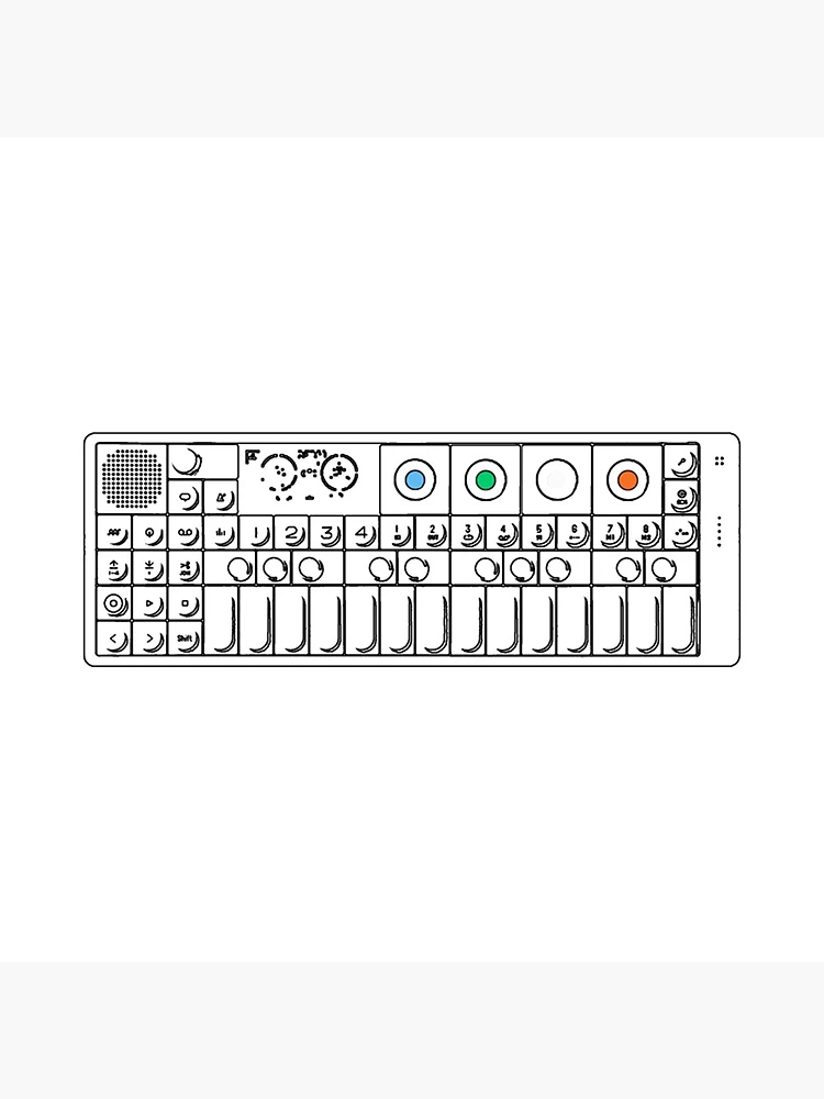 Thumbnail 5 of 5, Coasters (Set of 4), OP1 Keyboard With Color Essential designed and sold by RetroDesignss.
