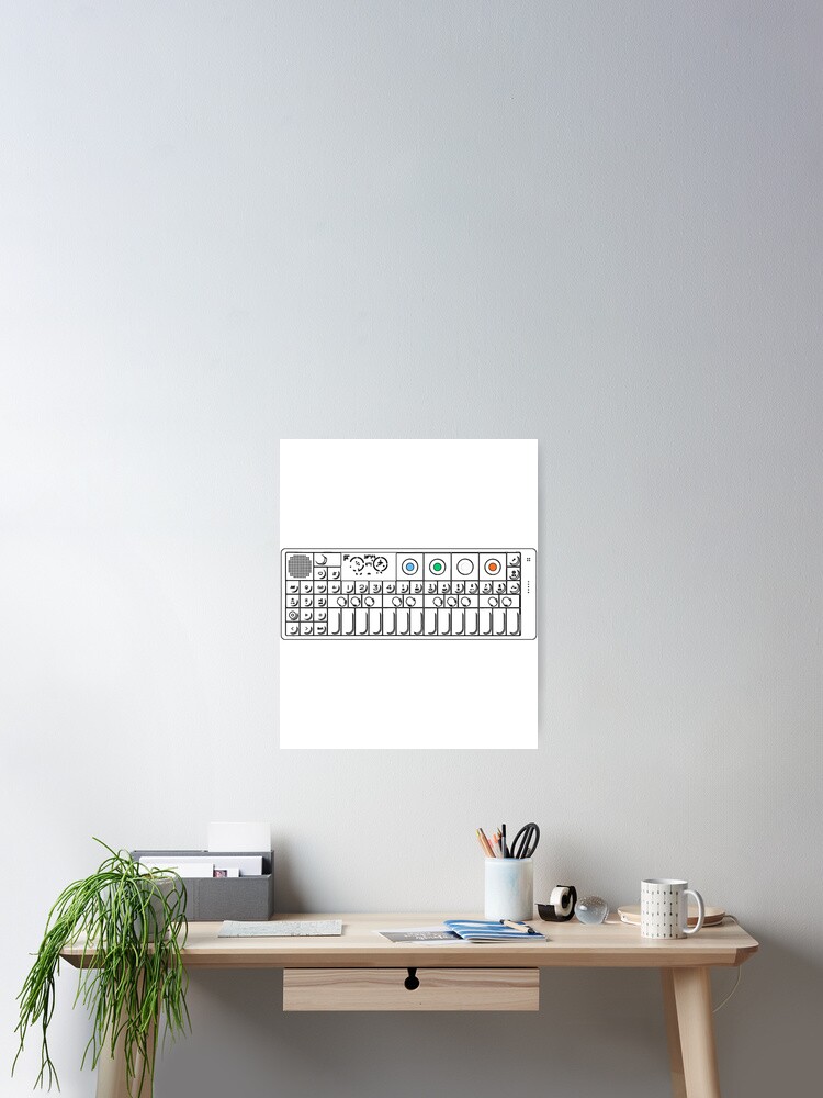 Thumbnail 2 of 3, Poster, OP1 Keyboard With Color Essential designed and sold by RetroDesignss.